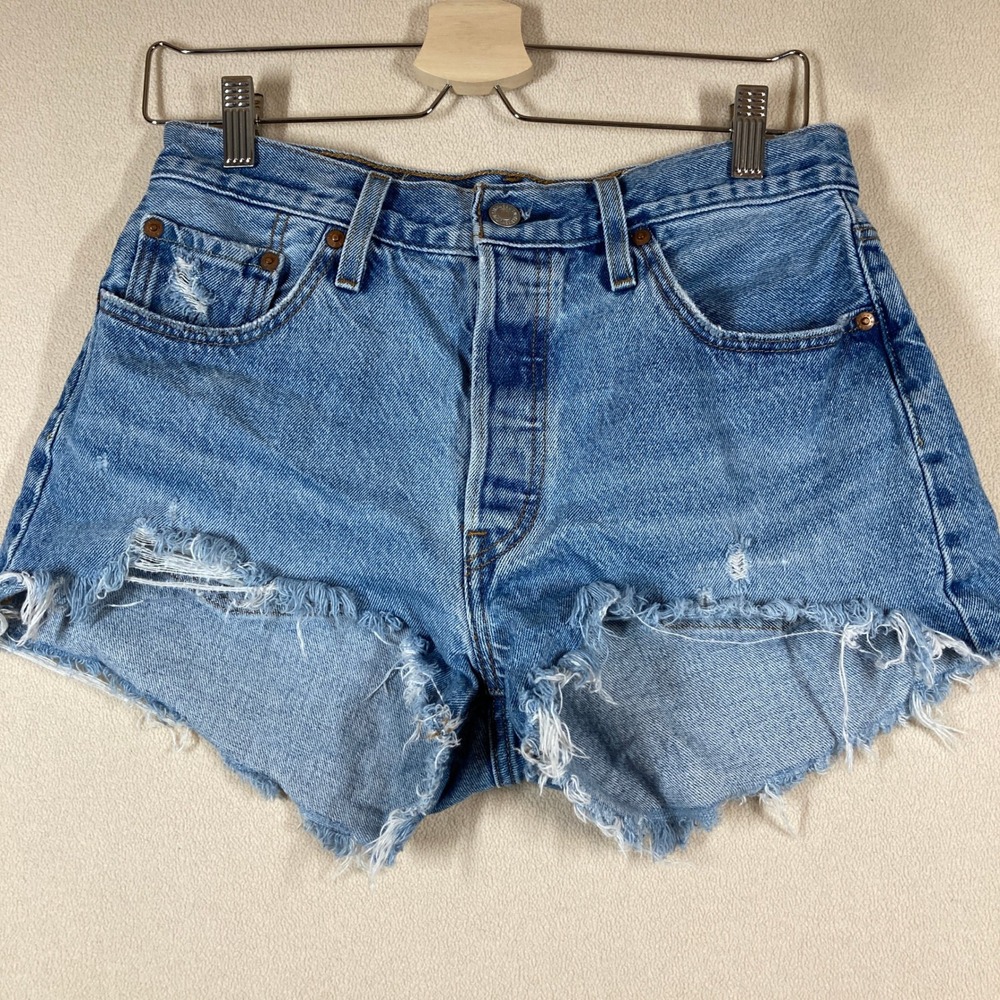 LEVIS 501 Women's Jean Shorts 29 Cut Off Button Fly Classic Casual Daisy Duke‎